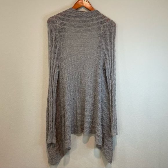 Candie's Gray Waterfall Sides Open Front Cardigan - Picture 2 of 4